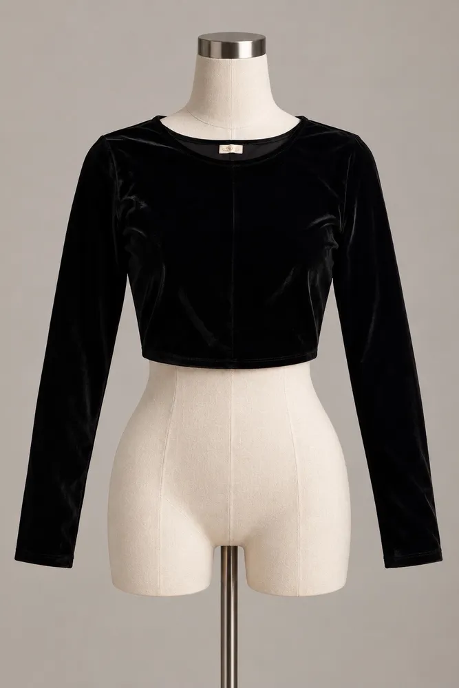 Cropped preta manga longa da marca Hollister