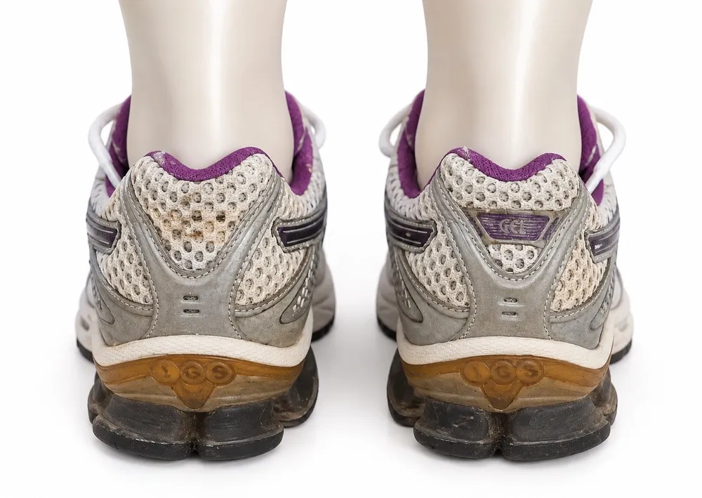 Tênis Asics Branco Cinza e Roxo  Vintage Y2K