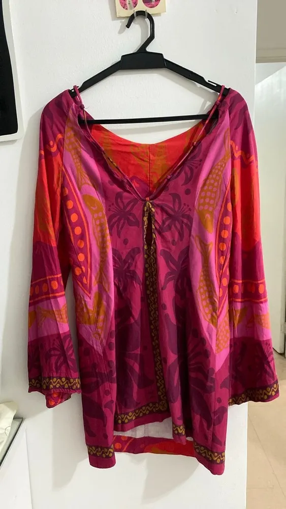 vestido rosa farm