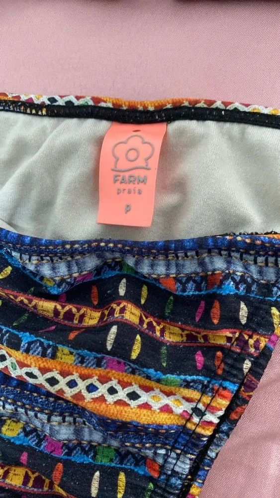 biquini estampado farm 2 peças