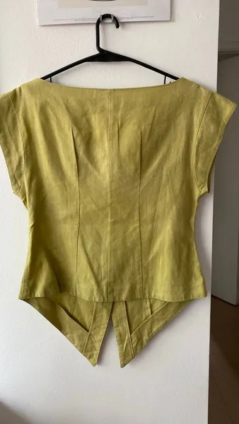 blusa vintage linho puro verde