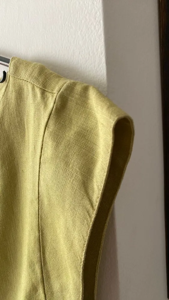blusa vintage linho puro verde