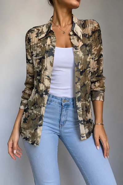 Camisa camuflada plissada G