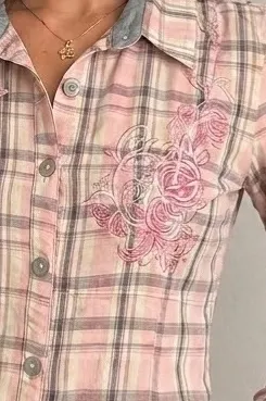 Camisa xadrez carmim M