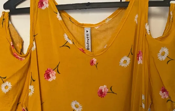 blusa floral amarela G