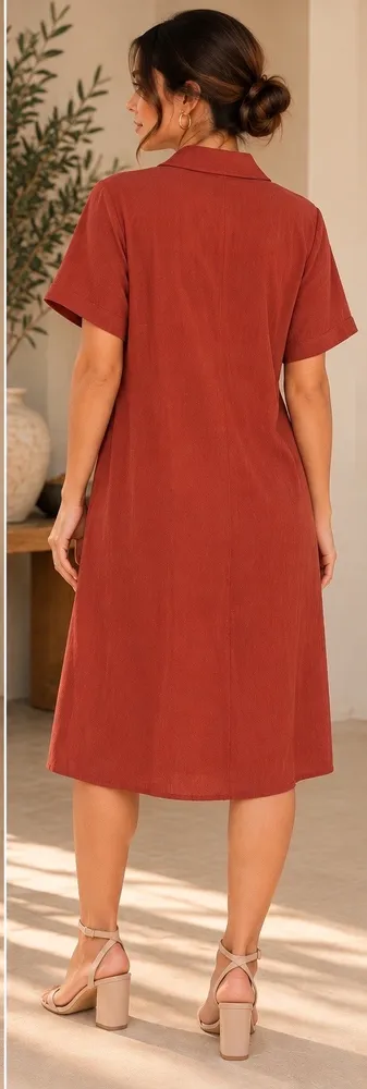 Vestido vintage terracota 44