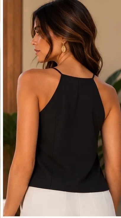 Blusa alcinha preta shein G