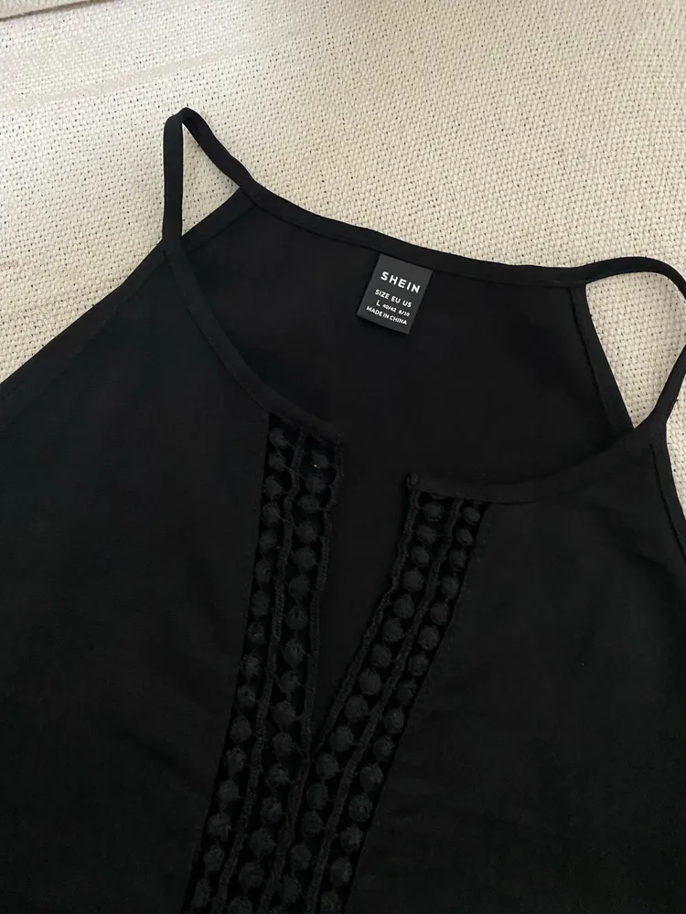 Blusa alcinha preta shein G