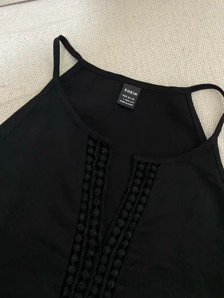 Blusa alcinha preta shein G