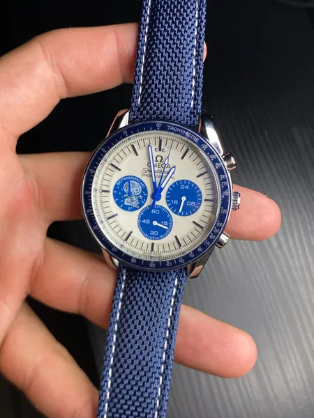 Relogio speedmaster azul masculino