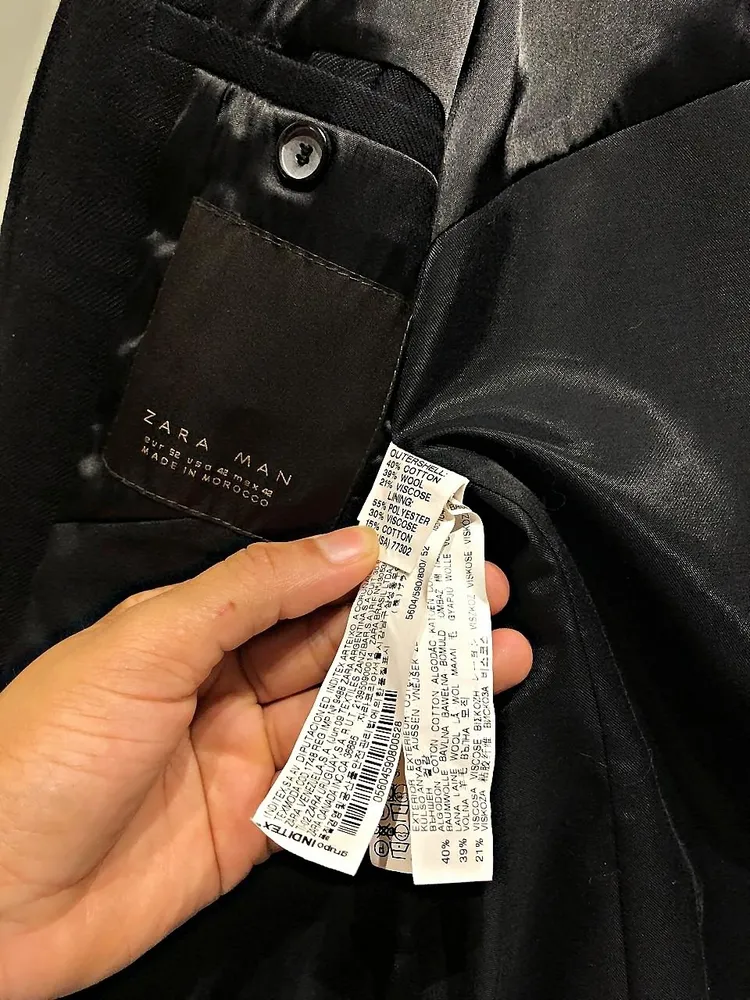 Blazer alfaiataria Zara Man  Xadrez atemporal com lã (Tam G)