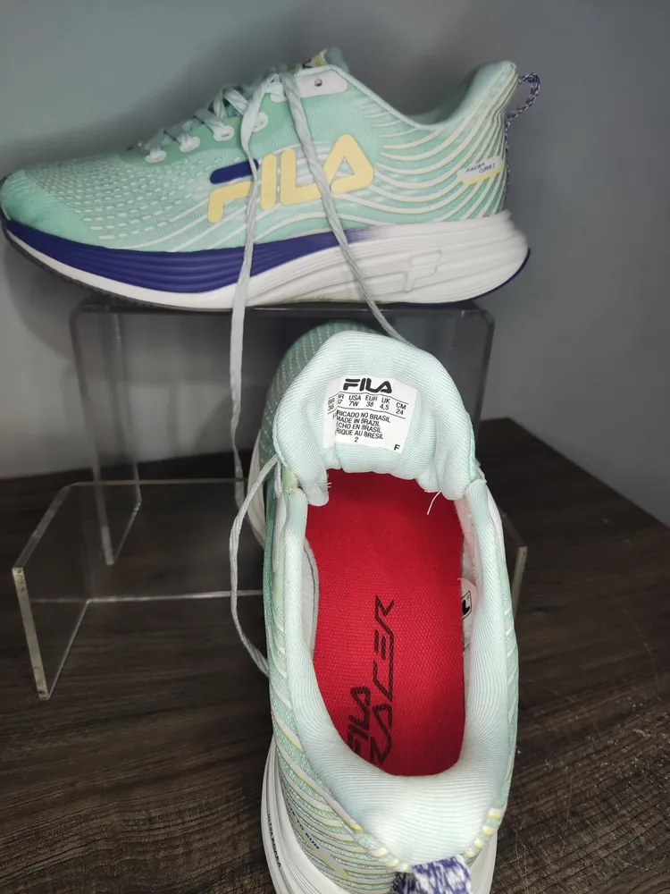 tênis feminino fila racer curve 2 tamanho 36 cor verde água
