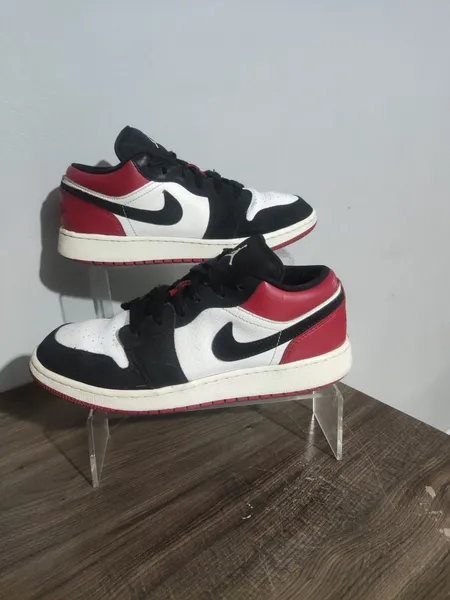 tênis nike air jordan 1 low gs colorway black toe tamanho 37