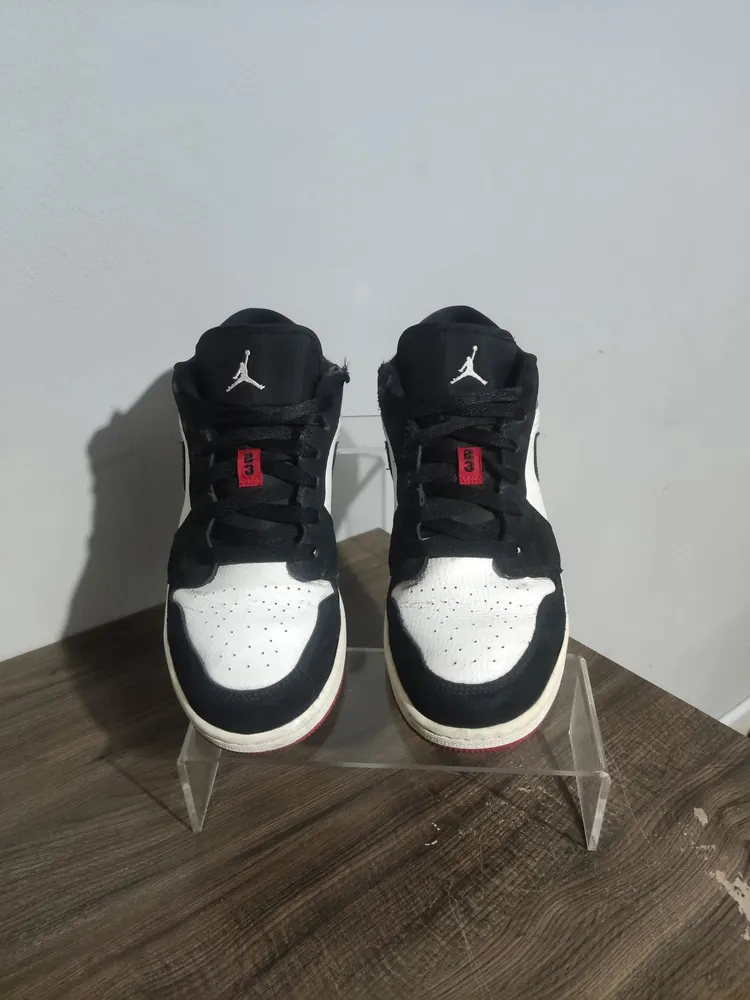 tênis nike air jordan 1 low gs colorway black toe tamanho 37