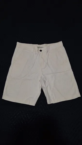 bermuda polo wear linho masculina off white 38