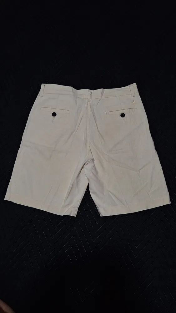 bermuda polo wear linho masculina off white 38