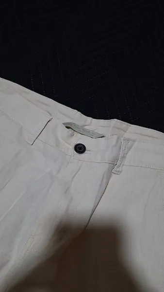 bermuda polo wear linho masculina off white 38