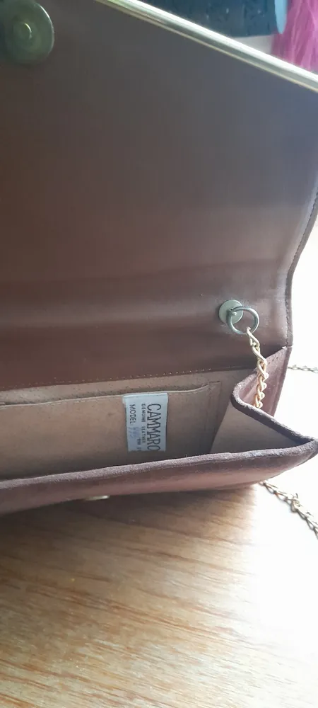 bolsa envelope camurça marrom vintage
