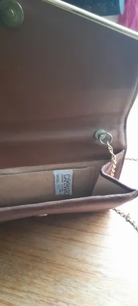 bolsa envelope camurça marrom vintage