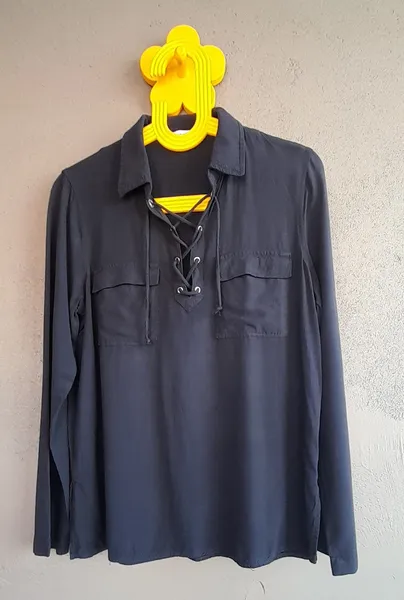 camisa mango dark blue