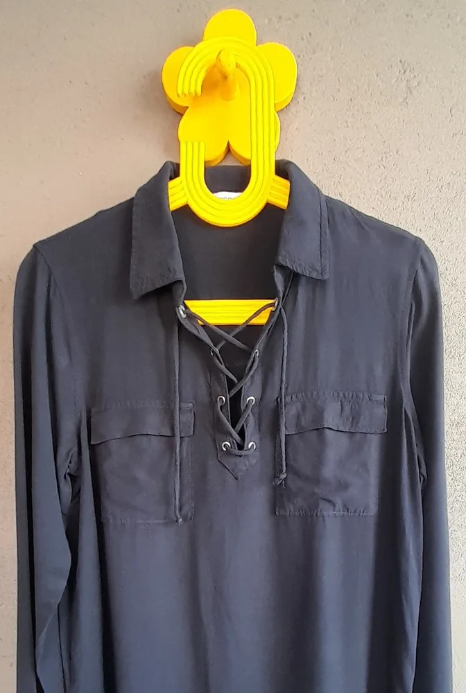 camisa mango dark blue