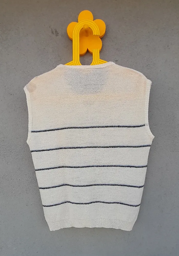 blusa listras bouclé vintage