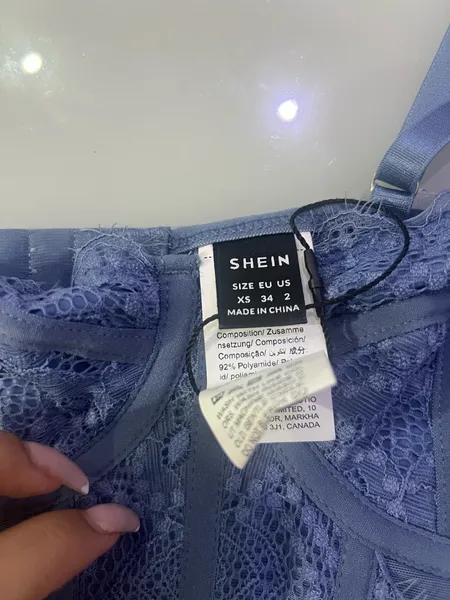Corset Azul Claro Shein