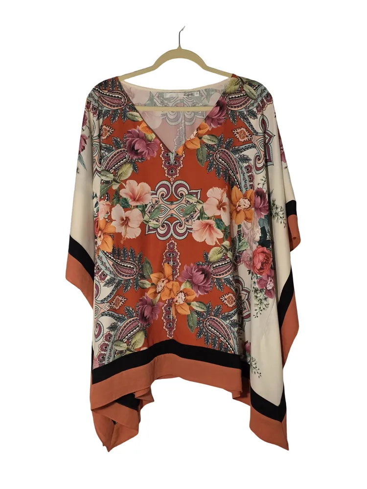Blusa Rudge estampada com modelagem ampla