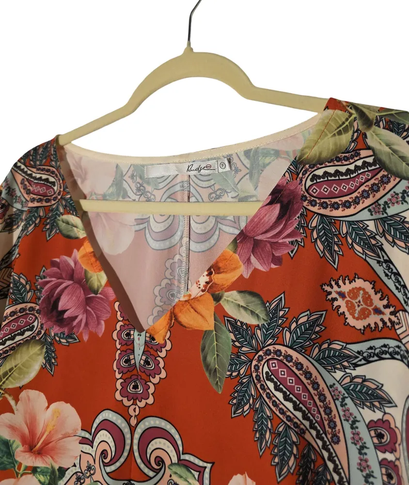 Blusa Rudge estampada com modelagem ampla