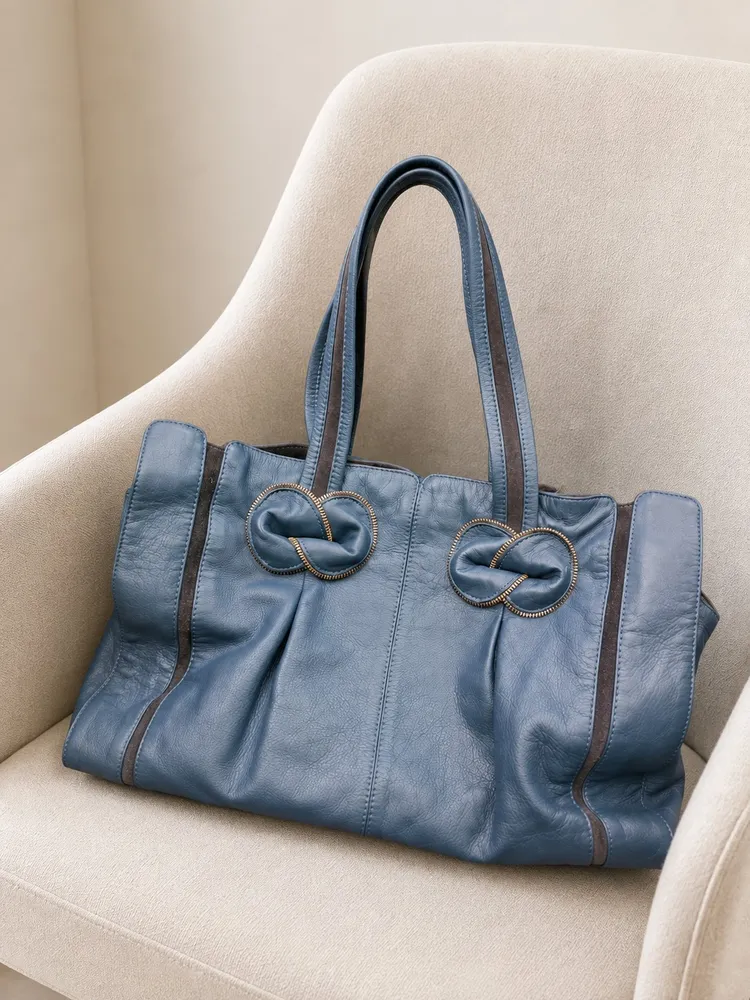 Bolsa original See By Chloé couro genuíno azul