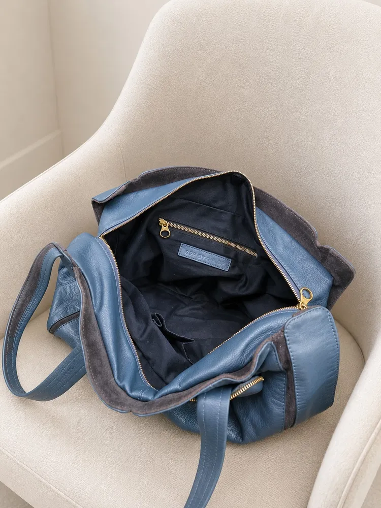 Bolsa original See By Chloé couro genuíno azul
