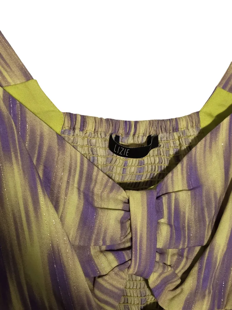 cropped lizie estampado com mangas bufantes