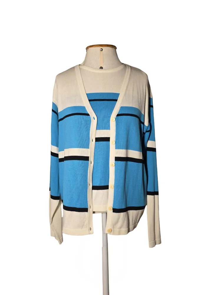 conjunto de tricô milano design listrado