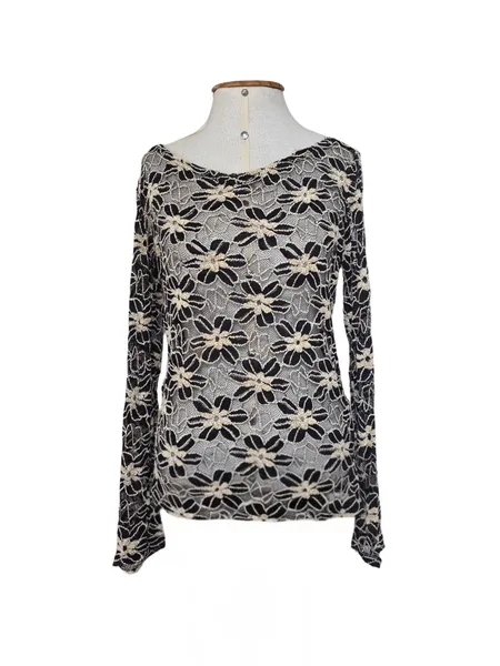 blusa sweet girl renda floral preta segunda pele