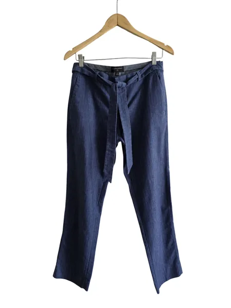 calça banana republic azul com linho