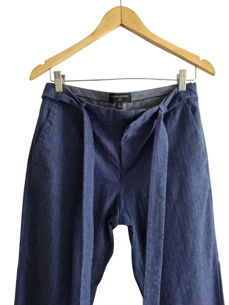calça banana republic azul com linho
