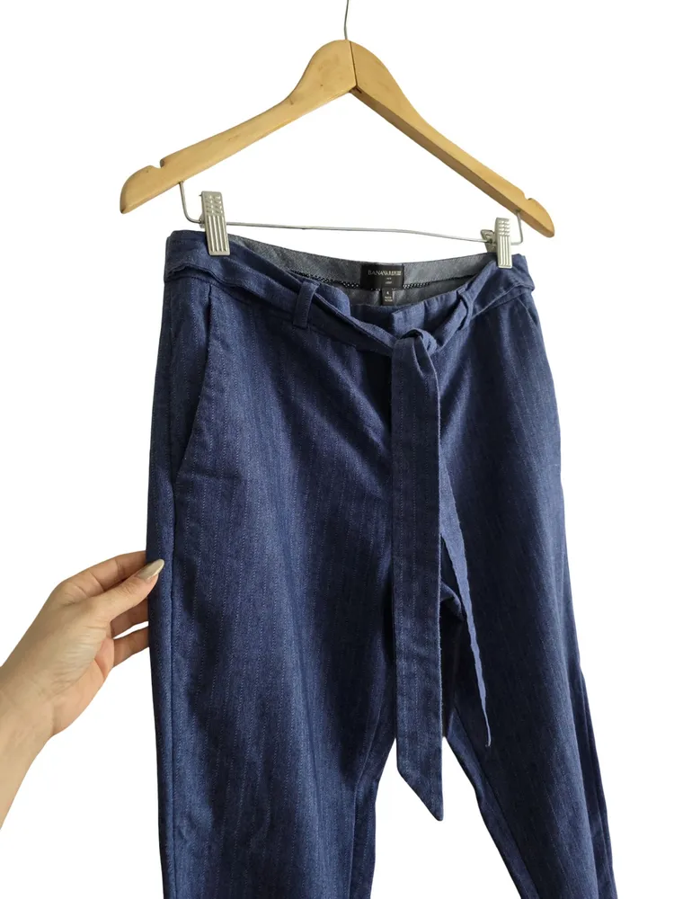 calça banana republic azul com linho