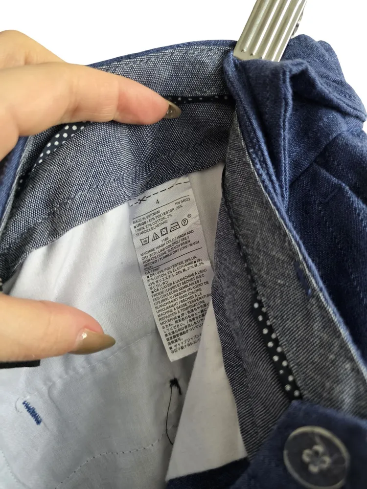 calça banana republic azul com linho