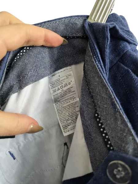 calça banana republic azul com linho