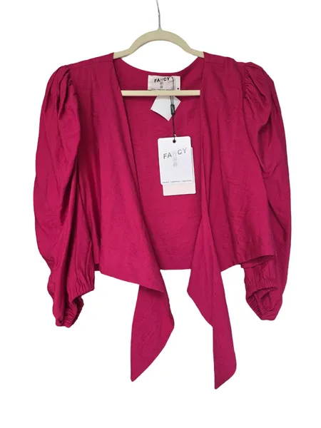 blusa cropped fancy dbz rosa m com etiqueta