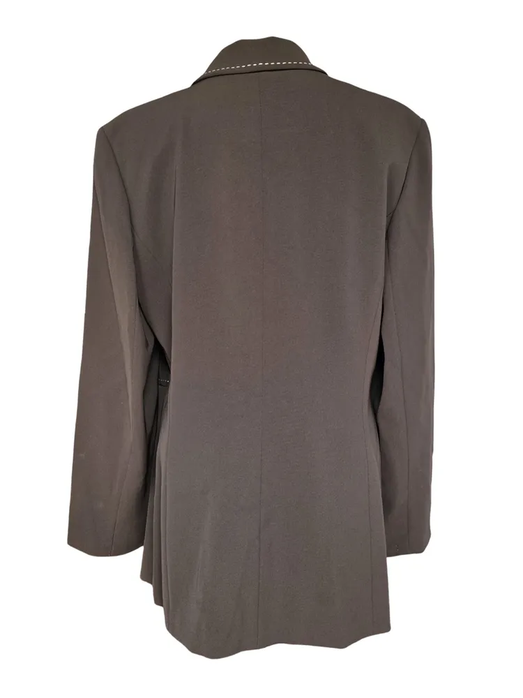 blazer feminino vintage de casta couture marrom chocolate