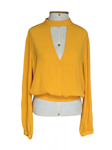 blusa shop 126 manga longa amarela 40