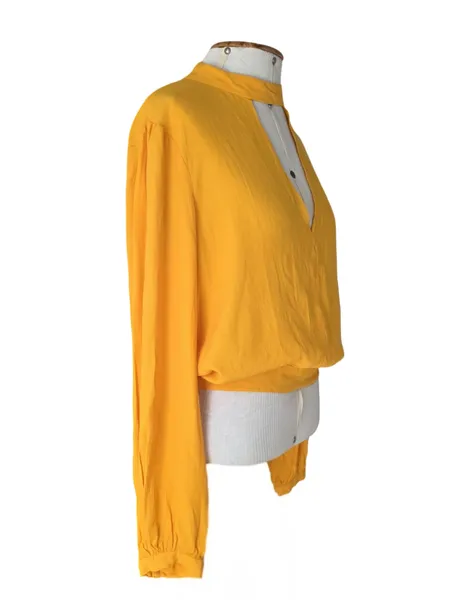 blusa shop 126 manga longa amarela 40