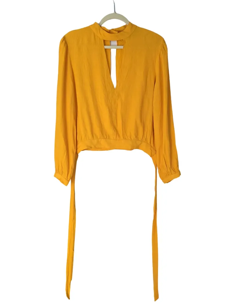blusa shop 126 manga longa amarela 40
