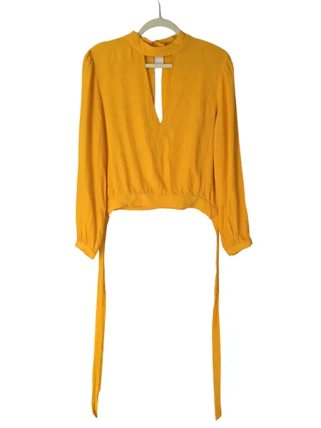blusa shop 126 manga longa amarela 40