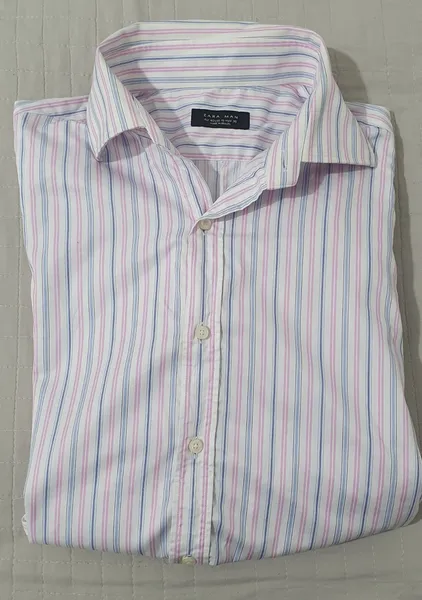camisa social zara man listrada p
