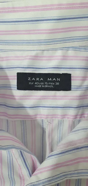 camisa social zara man listrada p