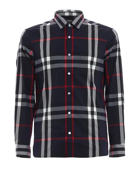 Camisa Burberry Nelson Xadrez Azul Original
