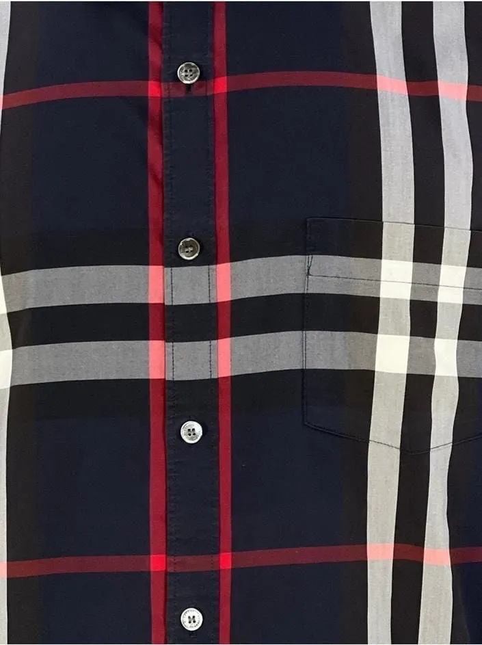 Camisa Burberry Nelson Xadrez Azul Original
