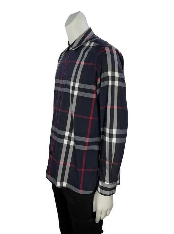 Camisa Burberry Nelson Xadrez Azul Original